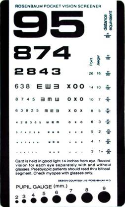 KASHSURG Grafco Pocket Size Plastic Eye Chart 6FT Vision Test Chart