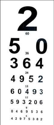 Ansh Enterpris eye test chart "Number" Vision Test Chart Vision Test Chart