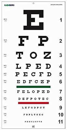 KASHSURG Snellen's Distance Vision Eye Chart 20 Feet- Pack of 1 Vision Test Chart