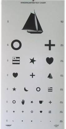 KASHSURG Kindergarten Black & White Snellen Eye Chart 22" x 11" Vision Test Chart