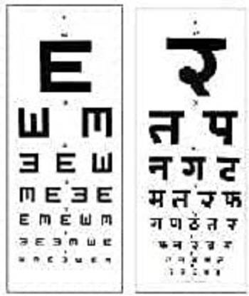 Eyevision english & hindi eye test chart Vision Test Chart