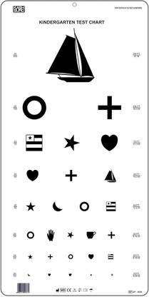 KASHSURG Kindergarten Distance Vision Chart with Black Symbols 6m / 20ft_183_Pack of 1 Vision Test Chart