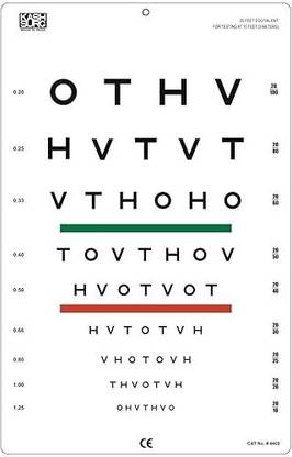 KASHSURG OTHV Ophthometric Chart with Red/Geen Lines 10 Ft Vision Test Chart