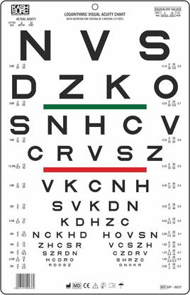 KASHSURG Logarithmic Visual Acuity Eye Chart with Sloan Letter 13 Ft
_175_Pack of 1 Vision Test Chart