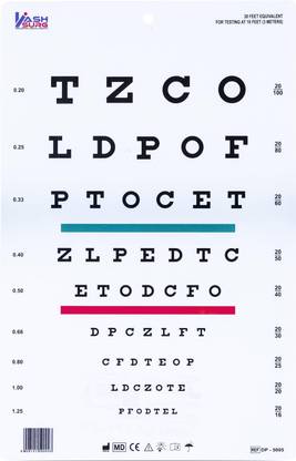 KASHSURG Snellen Wall Chart Snellen Charts for Eye Exams 10 feet 9 X 14 in_161_Pack of 12 Vision Test Chart