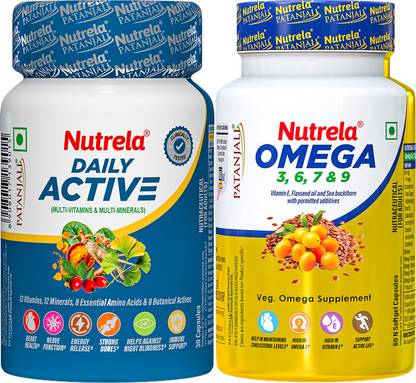 NUTRELA Combo Omega + Daily Active Multivitamin Capsules