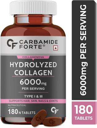 CARBAMIDE FORTE Collagen Powder Tablets - 6000mg with Type 1 & 3 Collagen Supplement
