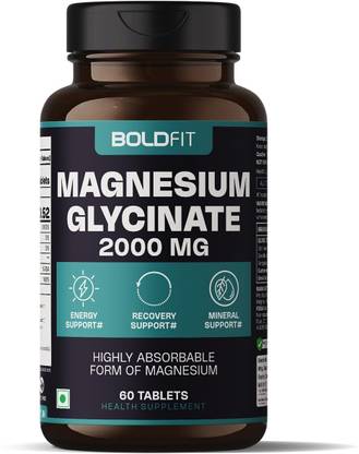 BOLDFIT Magnesium Supplement Tablets Magnesium Glycinate for Muscle Recovery Sound Sleep
