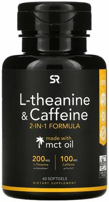 Sports Research L-Theanine & Caffeine, 2-in-1 Formula, 60 Softgels