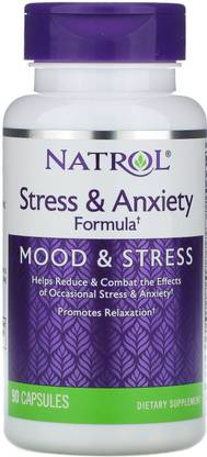 Natrol Stress & Anxiety Formula, 90 Capsules