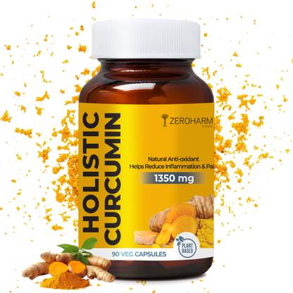 ZEROHARM Holistic Curcumin Capsules - 95% Curcumin, Piperine for Good Skin, Joint Health