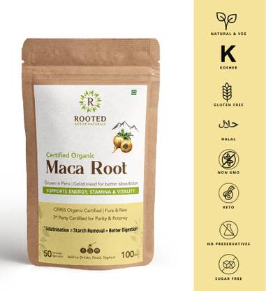ROOTED Maca Root Powder - All Natural & NON GMO Maca Root Powder Imported From Peru
