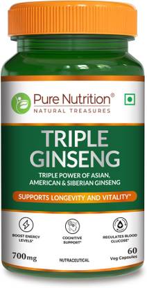 Pure Nutrition Triple Ginseng (700mg) | Boost energy levels |
