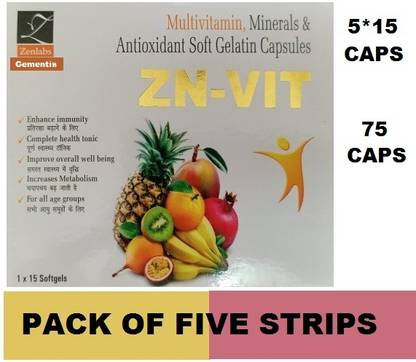 gementis ZENLABS ZN-VIT ZNVIT MULTIVITAMIN HEALTH SUPPLEMENT CAPSULE (5*15CAPS)