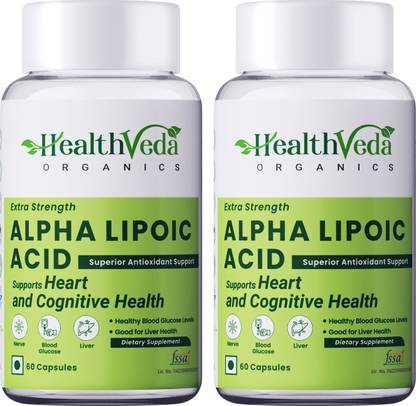 Health Veda Organics Alpha Lipoic Acid 300mg for Healthy Liver, Blood Sugar & Antioxidant