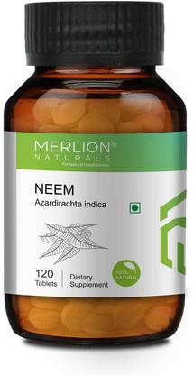 Merlion Naturals Neem Tablets Azardirachta indica, All Natural, Pure Herbs 500mg x 120 Tablets