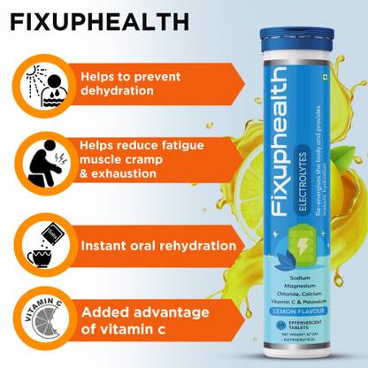FIXUPHEALTH Electrolytes Tablets Vit C & Calcium 500mg and Vit D3