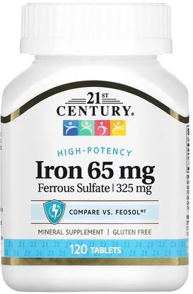 21st Century Iron, 65 mg, 120 Tablets