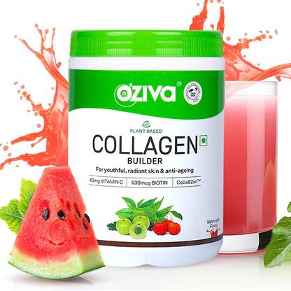 OZiva Vegan Collagen (Watermelon) with Biotin & Vit C for Brighter & Youthful Skin