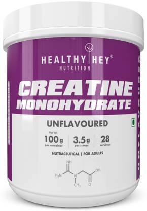 HealthyHey Sports Creatine Monohydrate for Muscle Building - 33 Servings - Unflavoured