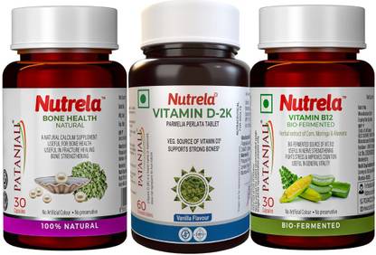 NUTRELA Combo B12+D2k+Bone Health Multivitamin Capsules