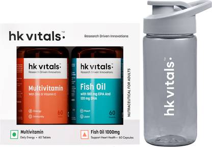 HEALTHKART HK Vitals Fish Oil 1000mg with 180mg EPA & 120mg DHA & Multivitamin