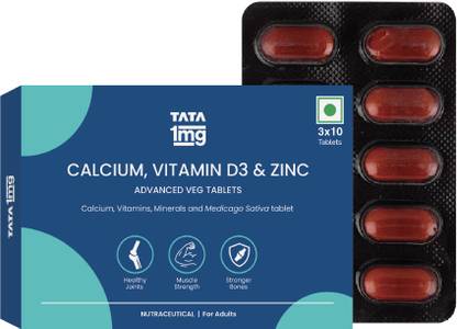 TATA 1mg Calcium & Vitamin D3 And Zinc Advanced Veg