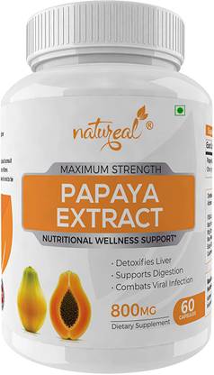 Natureal Papaya 800 mg Capsules for Boosting Immunity & Improve Blood Platelets Production