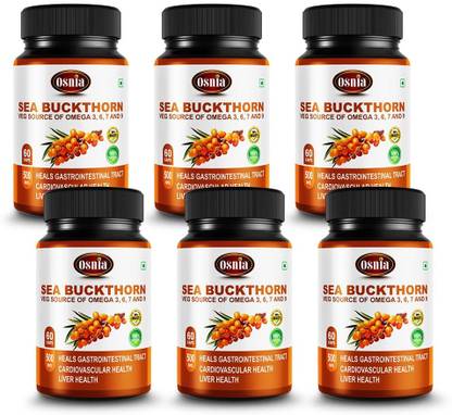 OSNIA Sea Buckthorn 500Mg Source of Vitamin C, Omega, Supports Digestions & Liver