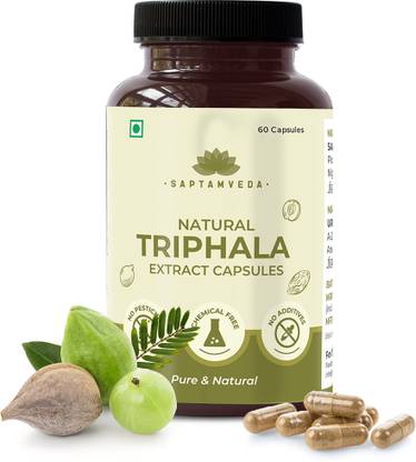 Saptamveda Natural Triphala Extract Capsules | 60 Capsules
