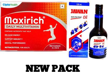Maxirich New multivitamin 30 Capsules with JAWAN pain relief oil free