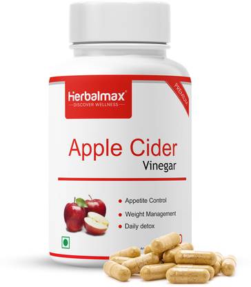 Herbal max Apple Cider Vinegar 800 Mg Capsules - 30 Premium Quality Veggie Capsules-Pack Of 1