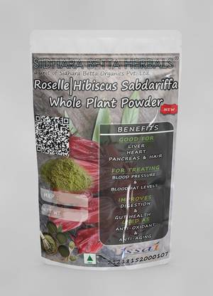 SIDHARA BETTA HERBALS Hibiscus Sabdariffa Whole Plant Powder | Roselle Whole Plant Powder