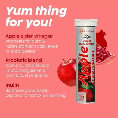 Aayatouch CC Cider Vinegar Tablets for Gut Health & Metabolism (15 Tablets)