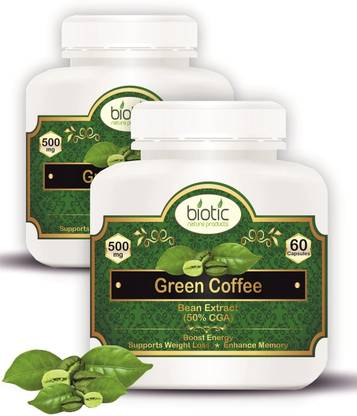 biotic Green Coffee Bean Extract 50% CGA for Weight Loss Supplement 500mg - 120Capsules