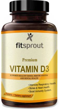 Fitsprout Plant Based Vitamin D3 K2 MK7 Supplement Veg (D86)