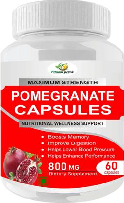 Fitness Prime Pomegranate Pure 800 mg Capsules for Cardiac & Circulatory Health
