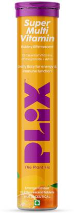 The Plant Fix Plix Multivitamin 15 Effervescent Tablets for Daily Nutrition Orange