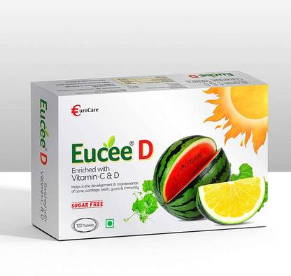 Eucee vitamin-D Chewable 120 tablet Immunity- Boster watermelon flavor