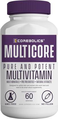 Corebolics Multicore | Pure and Potent Multivitamin | Multi Minerals + Pre Probiotics