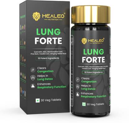 healeo Lung Forte, 18 in 1 Lung Detox with Quercetin, Cleanse Supplement for Smokers