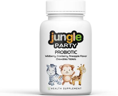 Jungle Party Probiotic Tablets WildBerry, Cranberry, Pineapple Flavor For Strong Immunity