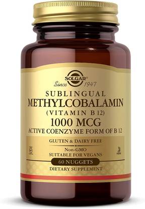 Solgar Methylcobalamin (Vitamin B12) 1000 mcg - 60 Nuggets Supports Energy 60 Servings