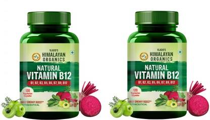 Himalayan Organics Plant Based Vitamin B12 Supplement - 120 Vegetarian Capsules x Pack of 2