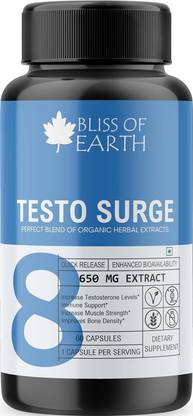 Bliss of Earth Testo-Surge Supplement capsules for Increase Stamina, Endurance & Performance