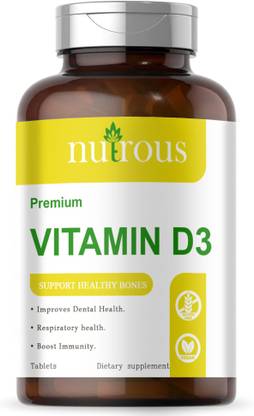 Nutrous Plant Based Vitamin D3 K2 MK7 Supplement Veg (D86)