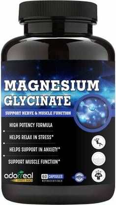 Adorreal Magnesium Glycinate Supplement for Stress Support, Muscle Energy & Heart Health