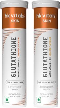 HEALTHKART HK Vitals Glutathione Skin Glow Effervescent Tablets, Lemon & Orange
