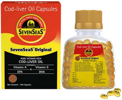 SEVEN SEAS Cod Liver Oil Capsules for Learning Ability, Concentration & Memory 100 Tablets