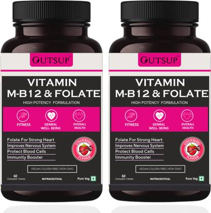 OUTSUP Vitamin B12 Supplements Folate & Vitamin B6 For Brain & Energy